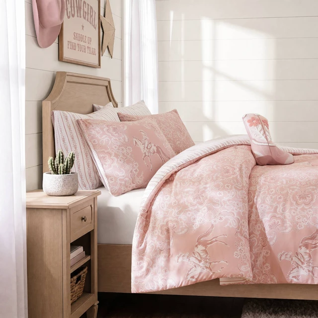 Alt view image 7 of 7 - Full Queen Comforter Set, Pink, Microfiber, Bedding Sets