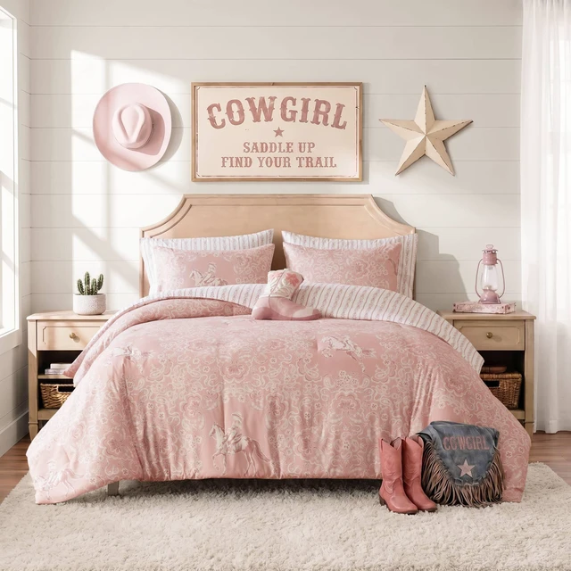 Main image of Full Queen Comforter Set, Pink, Microfiber, Bedding Sets