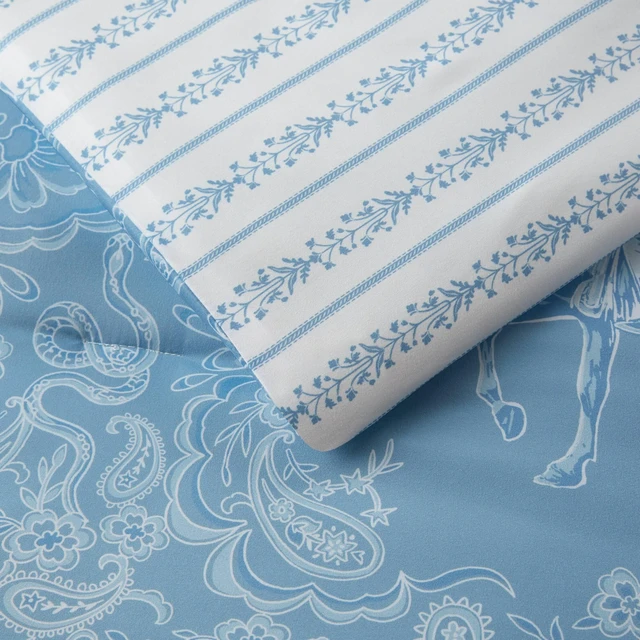 Alt view image 7 of 7 - Full Queen Comforter Set, Blue, Microfiber, Bedding Sets