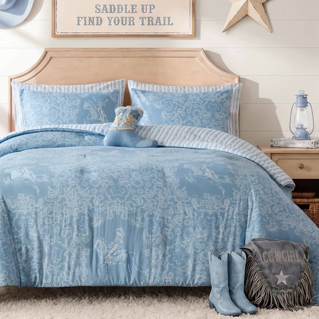 Main image of Full Queen Comforter Set, Blue, Microfiber, Bedding Sets