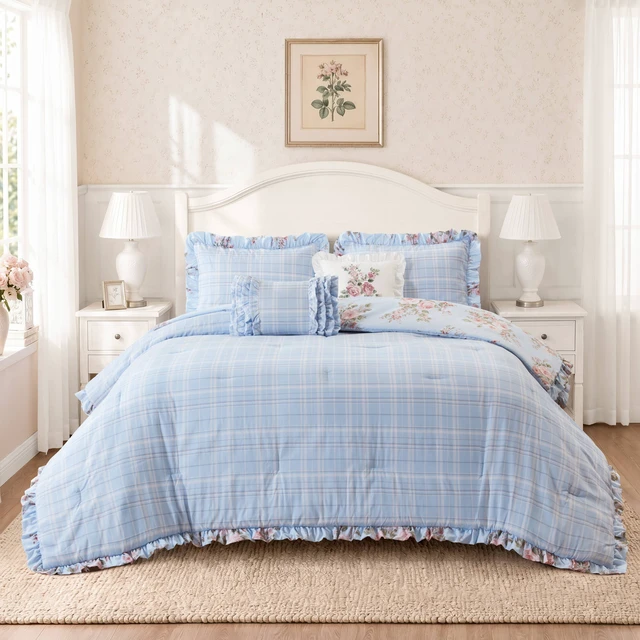 Alt view image 6 of 7 - Full Queen Comforter Set, Blue Multi, Microfiber, Bedding Sets