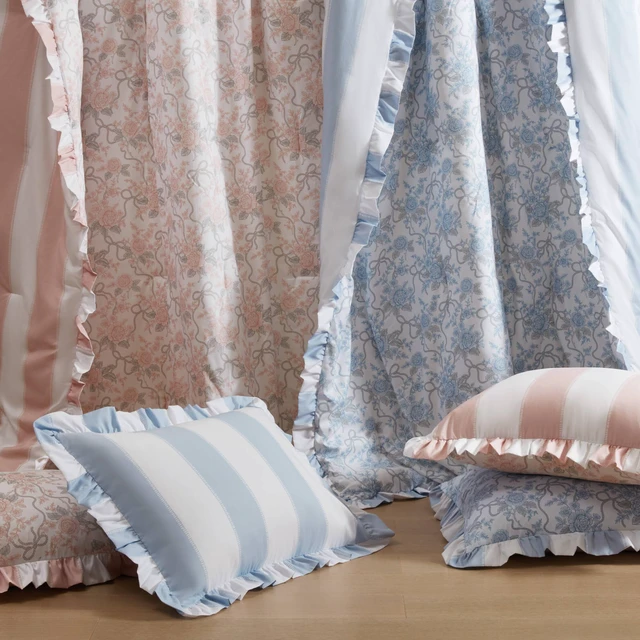 Alt view image 7 of 7 - Full Queen Comforter Set, Blue, Microfiber, Bedding Sets