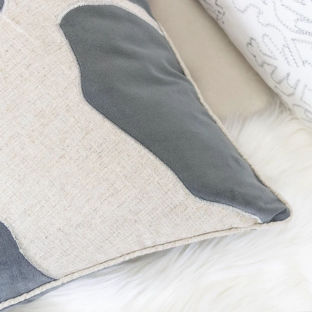 Alt view image 7 of 7 - Holiday Reindeer Velvet Accent Pillow 20 and with Insert Set, Gray, Polyester, Blankets Pillows