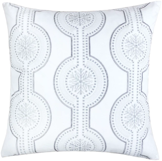 Main image of Holiday Embroidered Velvet Throw Pillow with Insert 20 Set, White, Polyester, Blankets Pillows