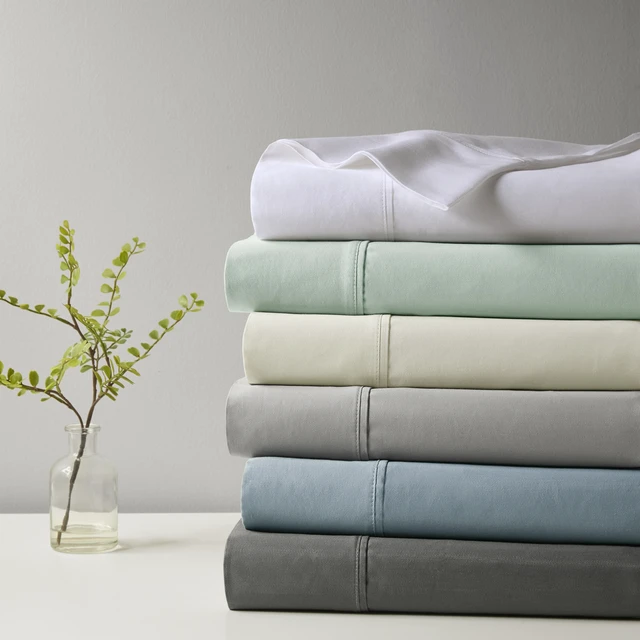 Alt view image 5 of 7 - 4 Pieces Cal King Hei Smart Temperature Cotton Blend Sheet Set, White, Sheets Pillowcases