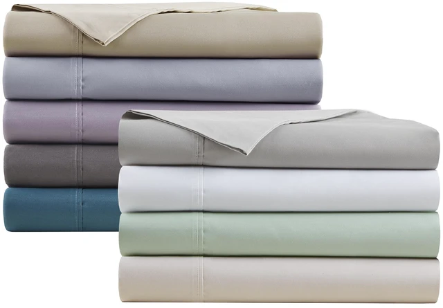 Alt view image 6 of 7 - 4 Pieces Full Cooling Cotton Blend Sheet Set, Grey, Sheets Pillowcases
