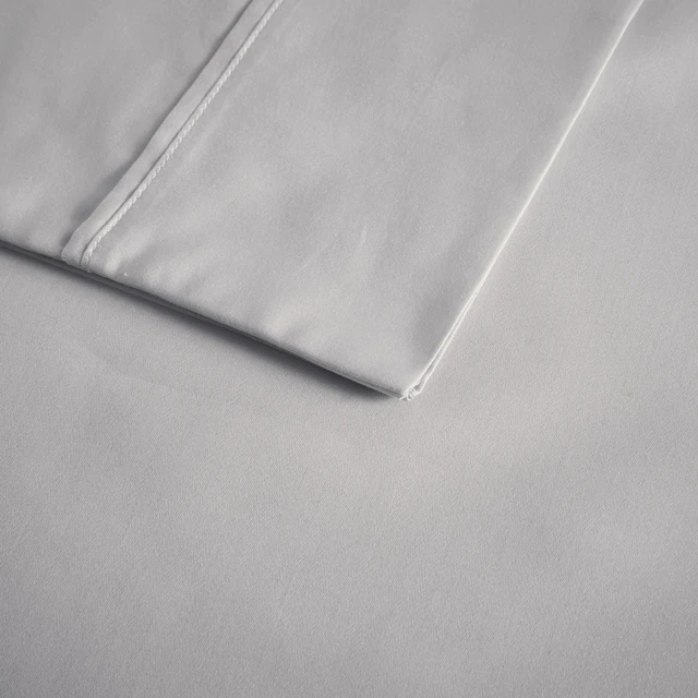 Alt view image 4 of 7 - 4 Piece Cal King Cooling Cotton Blend Sheet Set, Grey, Sheets Pillowcases