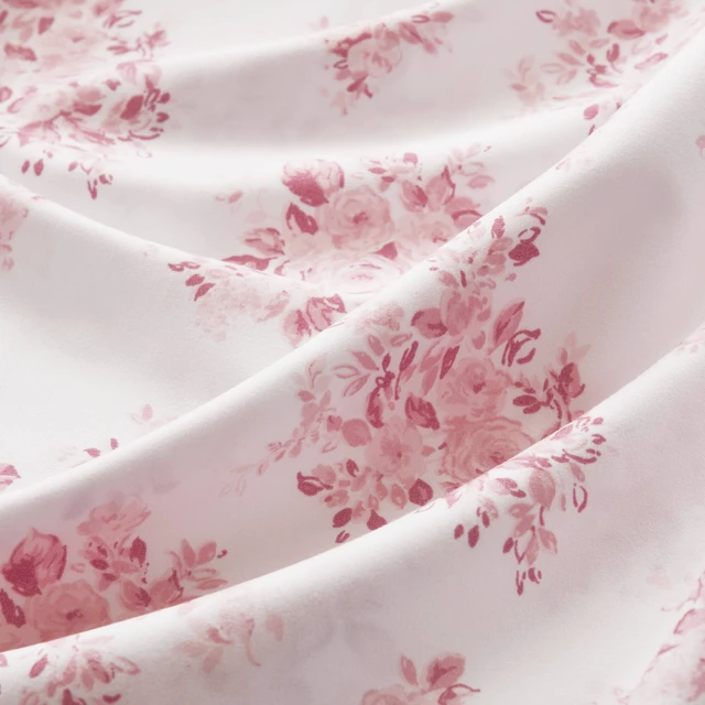Alt view image 5 of 7 - Cal King Print Ruffled Hem Sheets, Floral, Pink, Microfiber, Sheets Pillowcases