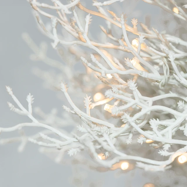 Alt view image 7 of 7 - Pre Lit Aspen Fir Artificial Christmas Tree, Hinged Xmas Tree Branch Tips LED Lights Holiday Coral Christmas for Party