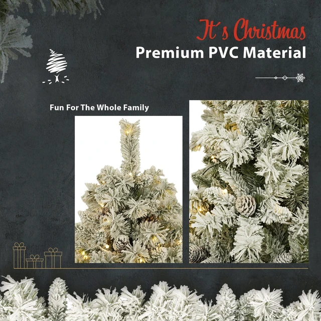 Alt view image 5 of 7 - Pre Lit Xmas Tree Artificial Christmas 4 Piece Set, Garland Wreath and Set Entrance Trees Mas with LED Lights
