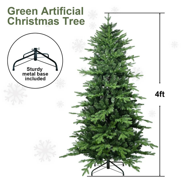 Alt view image 7 of 7 - PVC Christmas Tree with Tips Full and Lush Hinged Tree with Metal Stand, Easy Assembly Realistic Mixed Needle Design