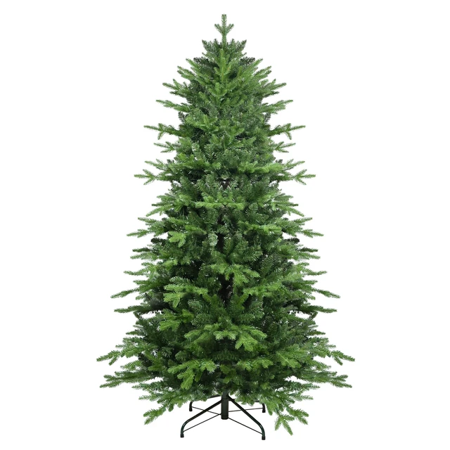 Alt view image 6 of 7 - PVC Christmas Tree with Tips Full and Lush Hinged Tree with Metal Stand, Easy Assembly Realistic Mixed Needle Design