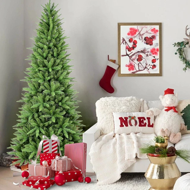 Main image of Slim Christmas Tree Tips, PVC Branches Hinged Design for Easy Setup Stable Metal Stand for Corners and Small Spaces