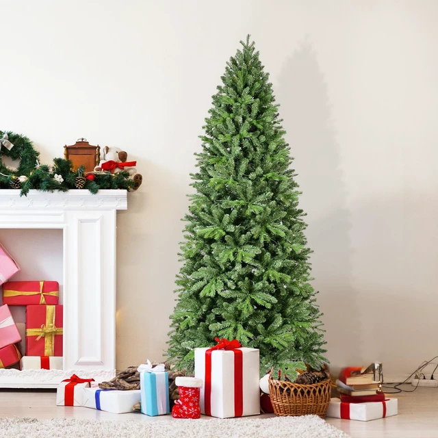 Alt view image 2 of 7 - Christmas Tree with PVC Tips Full Bodied Holiday Tree with Hinged Branches, Easy Assembly Stable Metal Stand Xmas