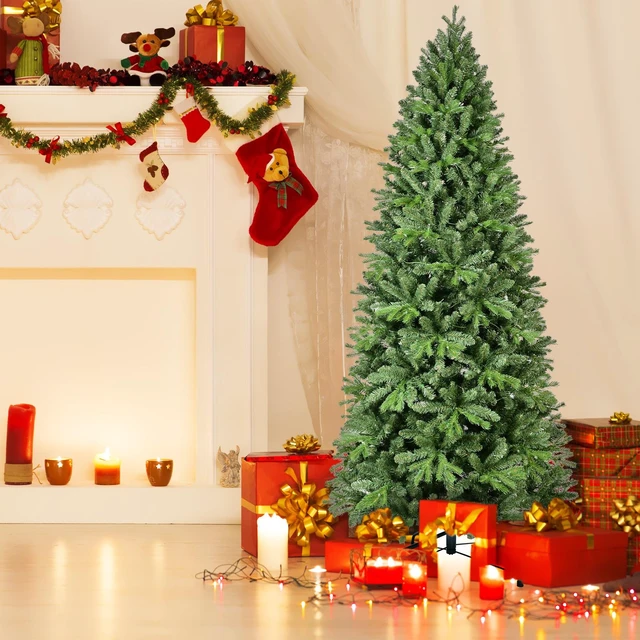 Alt view image 4 of 7 - Christmas Tree with PVC Tips Full Bodied Holiday Tree with Hinged Branches, Easy Assembly Stable Metal Stand Xmas