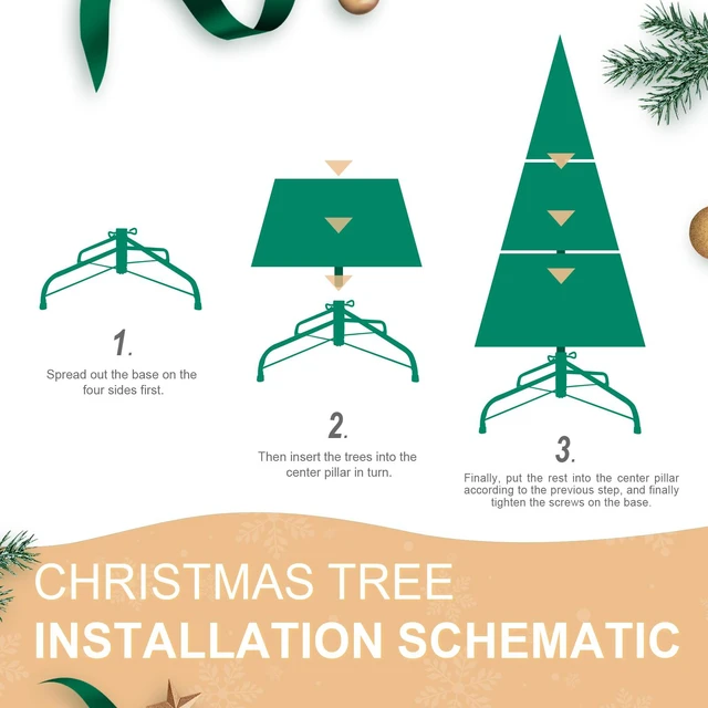 Alt view image 3 of 7 - Christmas Tree with PVC Tips Full Bodied Holiday Tree with Hinged Branches, Easy Assembly Stable Metal Stand Xmas