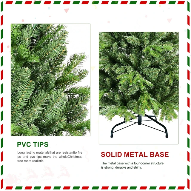 Alt view image 5 of 7 - Christmas Tree with PVC Tips Full Bodied Holiday Tree with Hinged Branches, Easy Assembly Stable Metal Stand Xmas