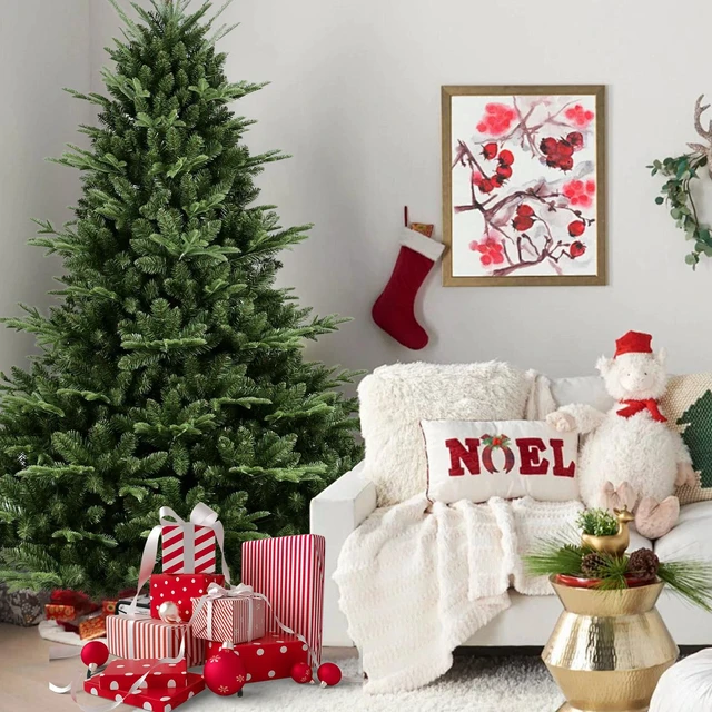 Alt view image 5 of 7 - Full Shaped Christmas Tree with Tips PVC Mixed Needles, Wide Base for Large Spaces Hinged Structure for Easy Setup
