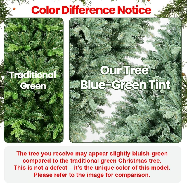 Alt view image 3 of 7 - Tint PVC Christmas Tree 854tips, Hinged Branch Design Full Stable Metal Stand Easy Assemble Holiday Decoration, Blue