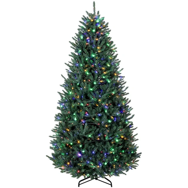 Alt view image 5 of 7 - Prelit Colorado Spruce Christmas Tree, Easy Plug Technology Hinged Artificial Xmas Tree with and Color LED Lights