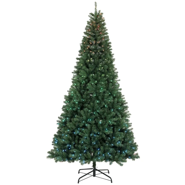 Alt view image 6 of 7 - 9 ft Pre Lit Artificial Christmas Tree with RGB Dynamic LED Lights, Remote Control and Built in Daily Timer Hinged
