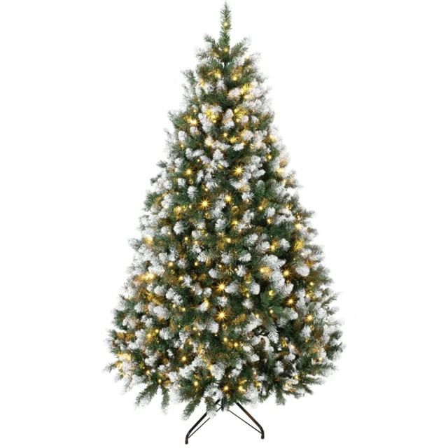 Alt view image 6 of 7 - 7.5 ft Pre Lit Artificial Christmas Tree, Tipped Hinged Full Body Xmas Tree Boasting Realistic Branch Tips for Indoor