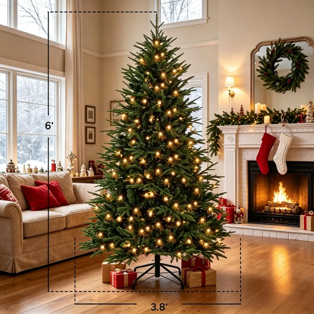 Alt view image 4 of 7 - Quick Assembly Pre Lit Holiday Tree, Lush Pre Lit Christmas Tree Festive Christmas Green, Metal and PVC