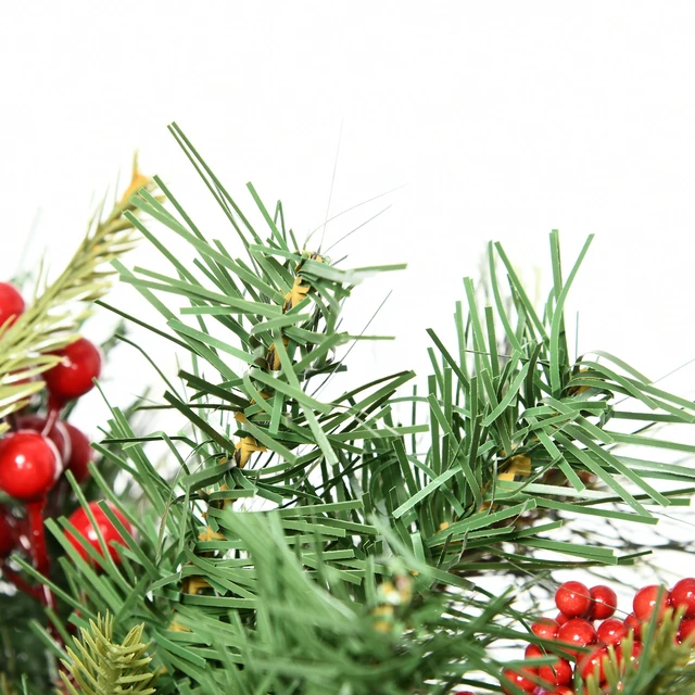 Alt view image 2 of 7 - 2 ft 22 Inch Pack Prelit Artificial Christmas Tree Cordless with Branches, LED Lights Berries Cones for Outdoor