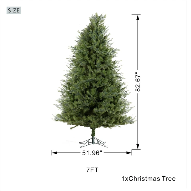 Alt view image 5 of 7 - Realistic PVC Hybrid Christmas Tree with Fresh Scent, 51.96 Inch Full Shape Artificial Xmas Tree with Metal Stand, Green