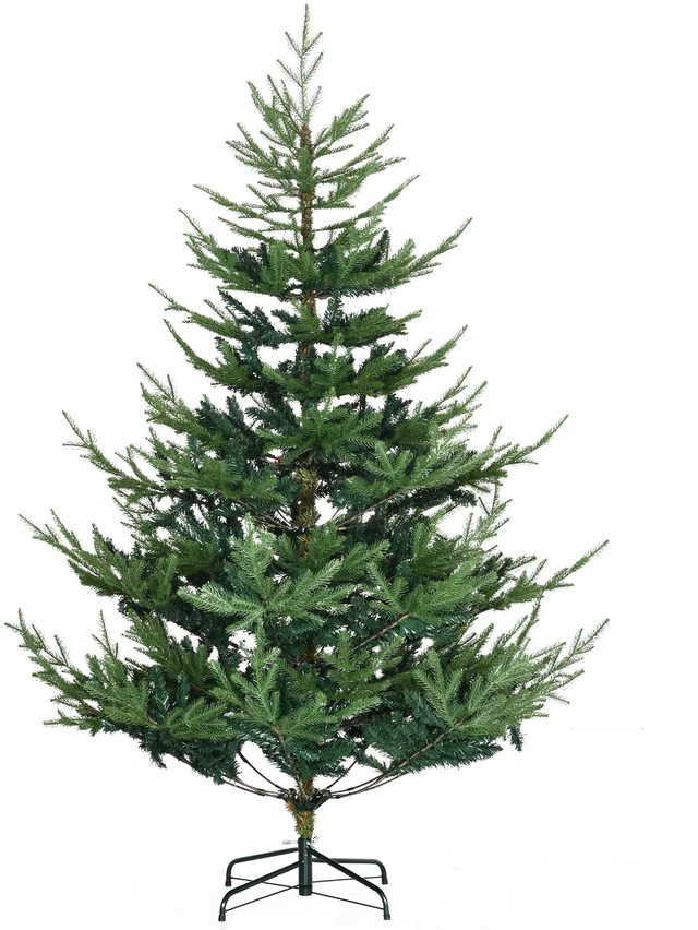 Main image of 6 Foot Artificial Christmas Tree, Hinged Xmas Tree with Realistic Branches Steel Base Auto Open, Green, Plastic