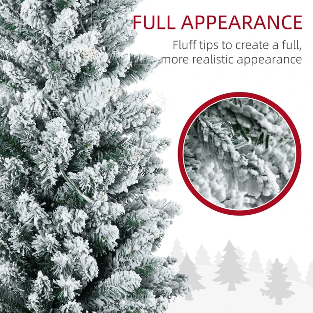Alt view image 3 of 7 - Tall Pre Lit Slim Noble Fir Artificial Christmas Tree with LED Lights and Tips, Christmas Decoration, Green, Plastic
