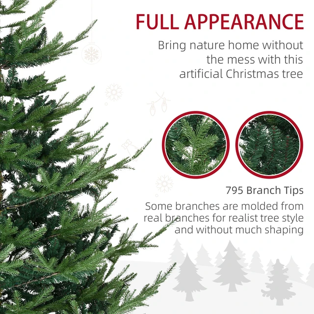 Alt view image 5 of 7 - 6 Foot Artificial Christmas Tree, Hinged Xmas Tree with Realistic Branches Steel Base Auto Open, Green, Plastic