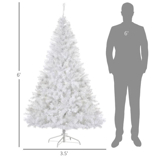 Alt view image 7 of 7 - Tall Prelit Christmas Tree Douglas Fir Artificial Christmas Tree with Realistic Branches, LED Lights and Tips, White