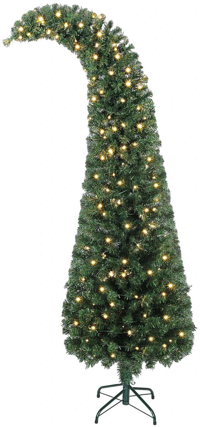 Main image of 6 ft Prelit Whimsical Christmas Tree, Slim High Mountain Fir Holiday Decor with Leds and Modes Xmas Tree with Tips