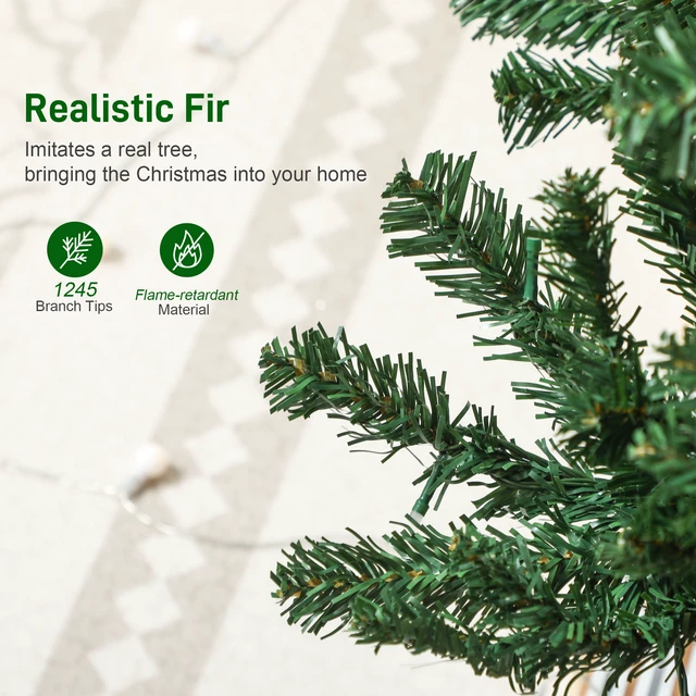 Alt view image 3 of 7 - 7 ft Prelit Christmas Tree with Colorful DIY Synchronized LED Lights and Remote, Slim Fir Hinged Xmas Tree with Dense