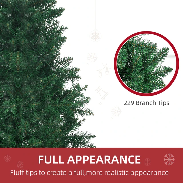 Alt view image 5 of 7 - 5 ft Half Artificial Christmas Tree Holiday Décor with Branches, Auto Open Steel Base, Green, Plastic