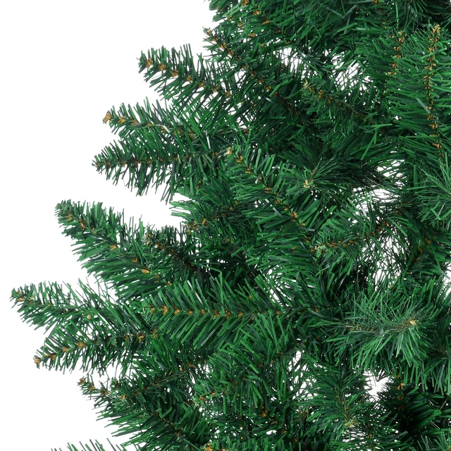 Alt view image 2 of 7 - 5 ft Half Artificial Christmas Tree Holiday Décor with Branches, Auto Open Steel Base, Green, Plastic