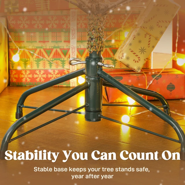 Alt view image 2 of 7 - 6 ft Artificial Spruce Slim Christmas Tree, Snow Flocked Xmas Tree Branch Tips Foldable Metal Stand and Hinged