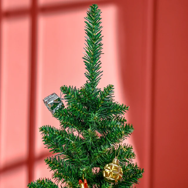 Alt view image 2 of 7 - Artificial Pencil Christmas Tree, Slim Xmas Tree with Realistic Branch Tips and Plastic Stand, Green, Plastic