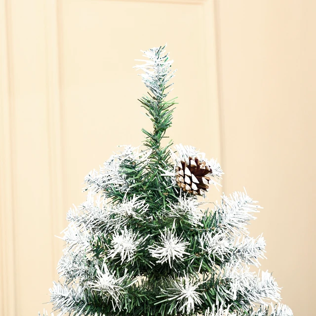 Alt view image 2 of 7 - 6 ft Unlit Snow Dusted Full Fir Artificial Christmas Tree with Realistic Branches, Cones and Tips, Green, PVC