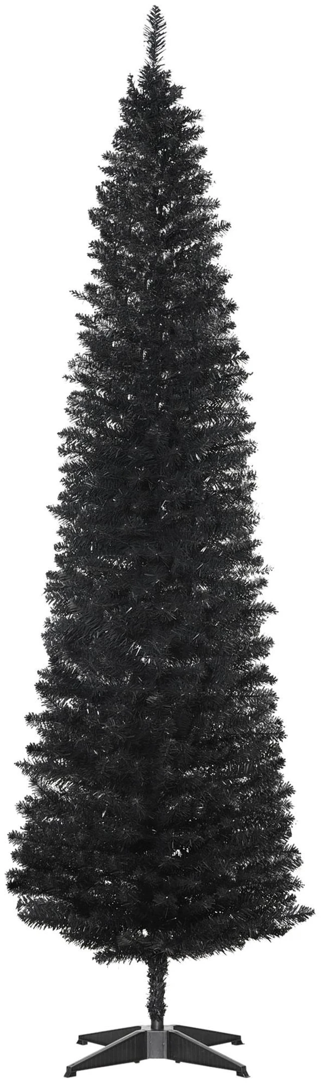 Main image of Artificial Pencil Christmas Tree, Slim Xmas Tree with Realistic Branch Tips and Plastic Stand, Black, Plastic