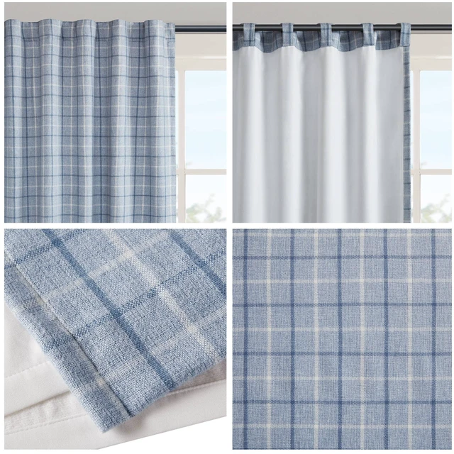 Alt view image 2 of 7 - 50 84 Inch Plaid Rod Pocket and Back Tab Curtain Panel with Fleece Lining, Multi, Polyester