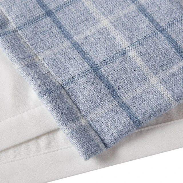 Alt view image 6 of 7 - 50 84 Inch Plaid Rod Pocket and Back Tab Curtain Panel with Fleece Lining, Multi, Polyester