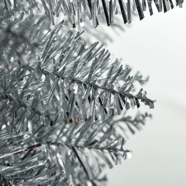 Alt view image 2 of 7 - Artificial Pencil Christmas Tree, Slim Xmas Tree with Realistic Branch Tips and Plastic Stand, Silver, Plastic