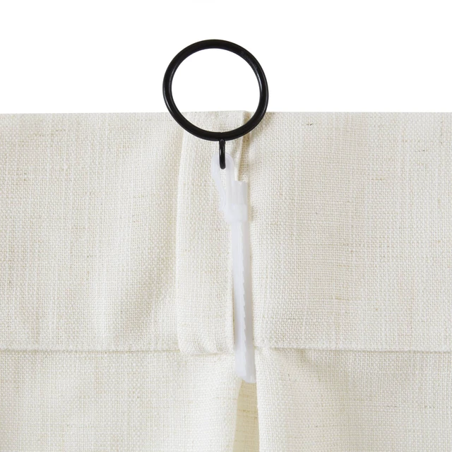 Alt view image 6 of 7 - 2 Piece 40 Poly Linen Curtain with Pinch Pleat per pc, Ivory, Polyester