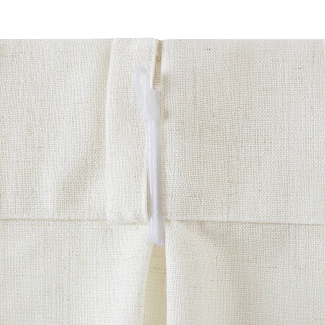 Alt view image 7 of 7 - 2 Piece 40 Poly Linen Curtain with Pinch Pleat per pc, Ivory, Polyester