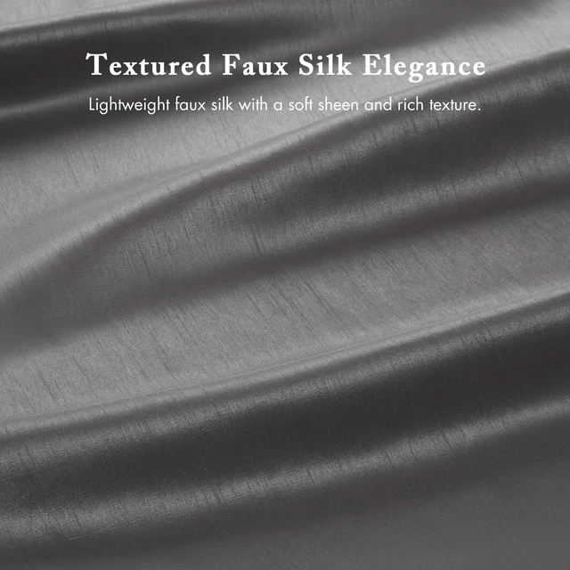 Alt view image 3 of 7 - 72 Inch Faux Silk Shower Curtain, Grey Multi, Polyester