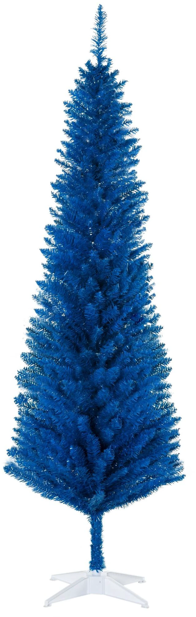 Main image of Artificial Pencil Christmas Tree, Slim Xmas Tree with Realistic Branch Tips and Plastic Stand, Blue, Plastic