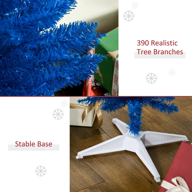Alt view image 4 of 7 - Artificial Pencil Christmas Tree, Slim Xmas Tree with Realistic Branch Tips and Plastic Stand, Blue, Plastic