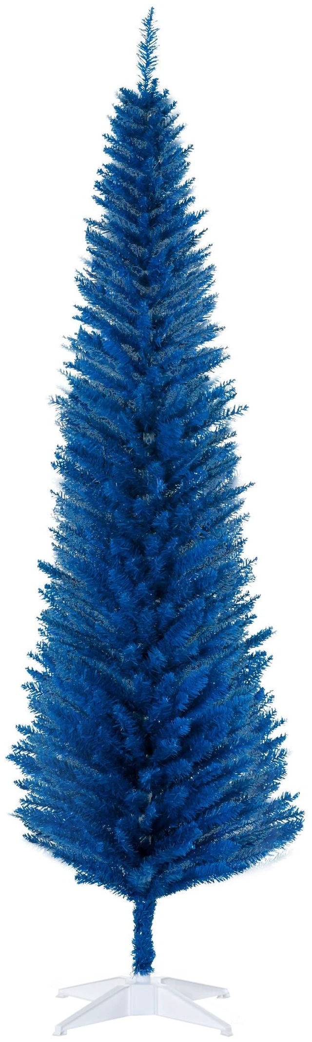 Main image of Artificial Pencil Christmas Tree, Slim Xmas Tree with Realistic Branch Tips and Plastic Stand, Blue, Plastic